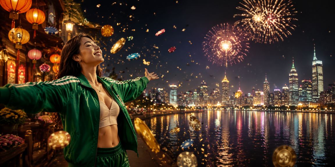 Không khí phố đèn lồng Hội An và người chơi kiểm tra giao dịch trên điện thoại