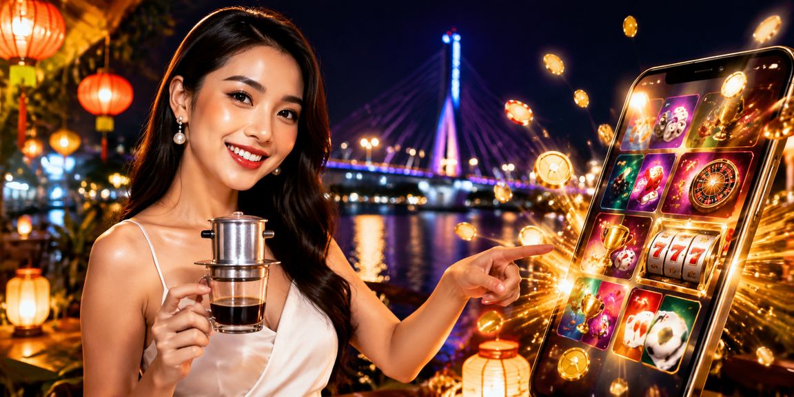 Người dùng Hội An thưởng thức cà phê và chơi casino trực tuyến trên điện thoại di động