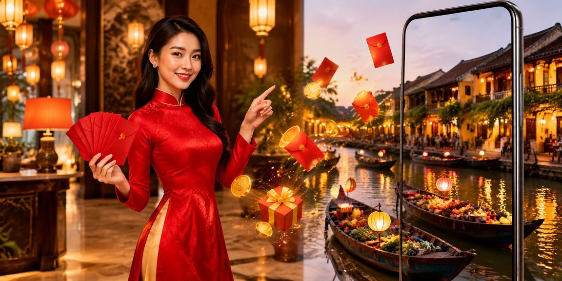 Không khí lễ hội phong bì đỏ nhận thưởng tại Hội An – ưu đãi đặc biệt