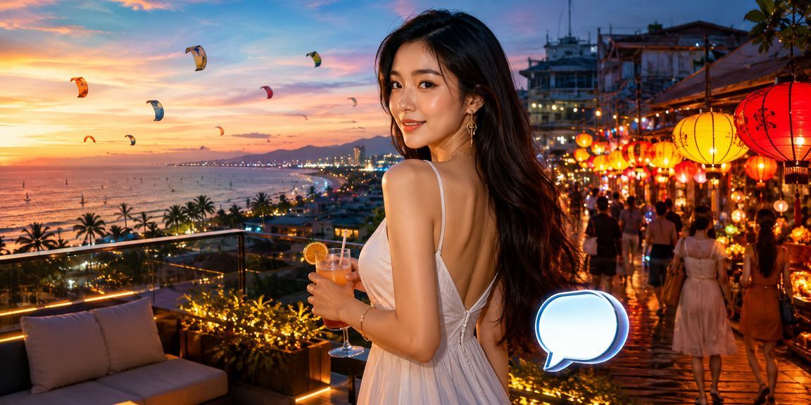 Người dùng trải nghiệm app casino tại chợ đêm Mũi Né trên điện thoại
