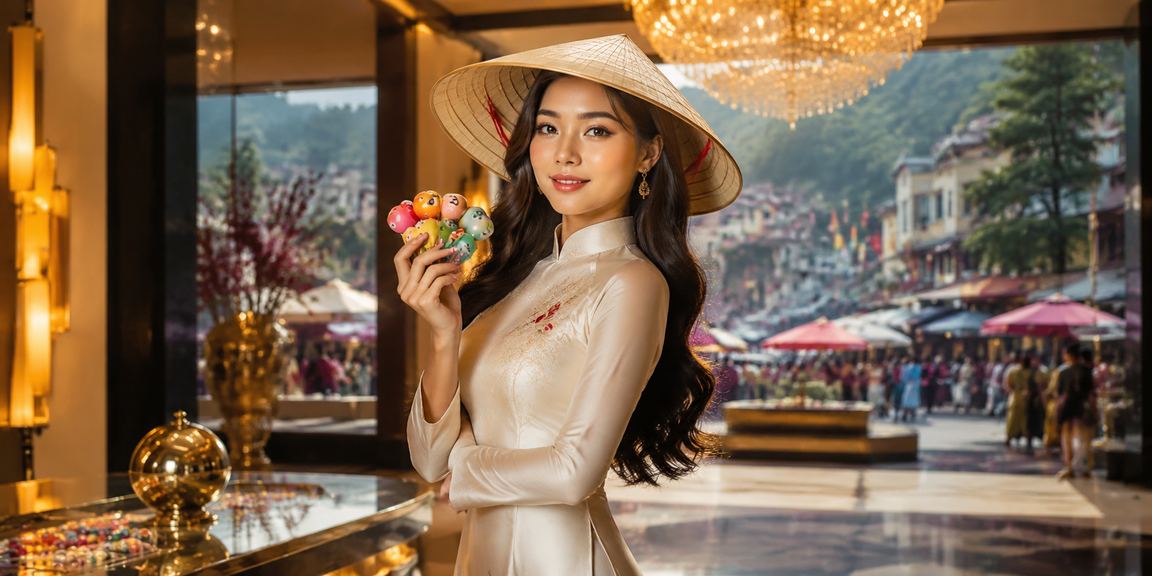 Cảnh thành phố Việt Nam nhộn nhịp về đêm – người dùng truy cập app casino trên di động
